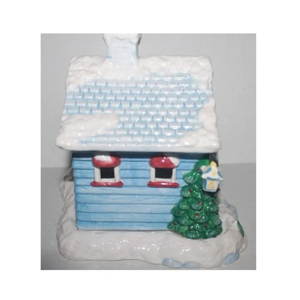 2002 Target Blue Ceramic Candle House Candle Holder